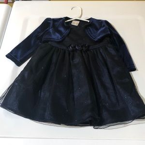 Like New Navy Blue Shimmery Dress w Jacket